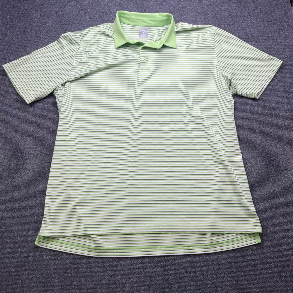 Callaway Golf Performance Opti-Dri Green Striped Polo Shirt